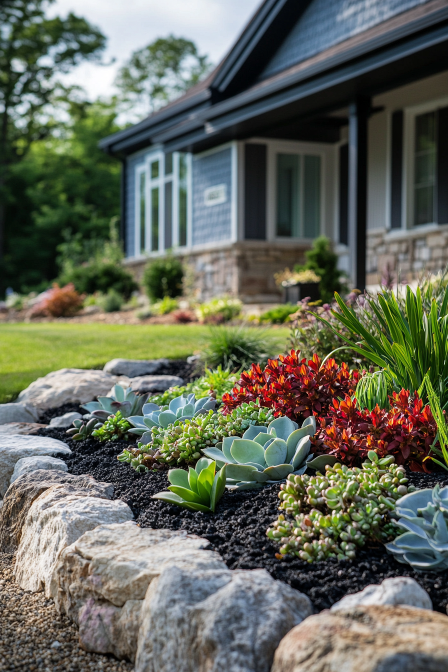 Front-yard-rock-landscaping-idea