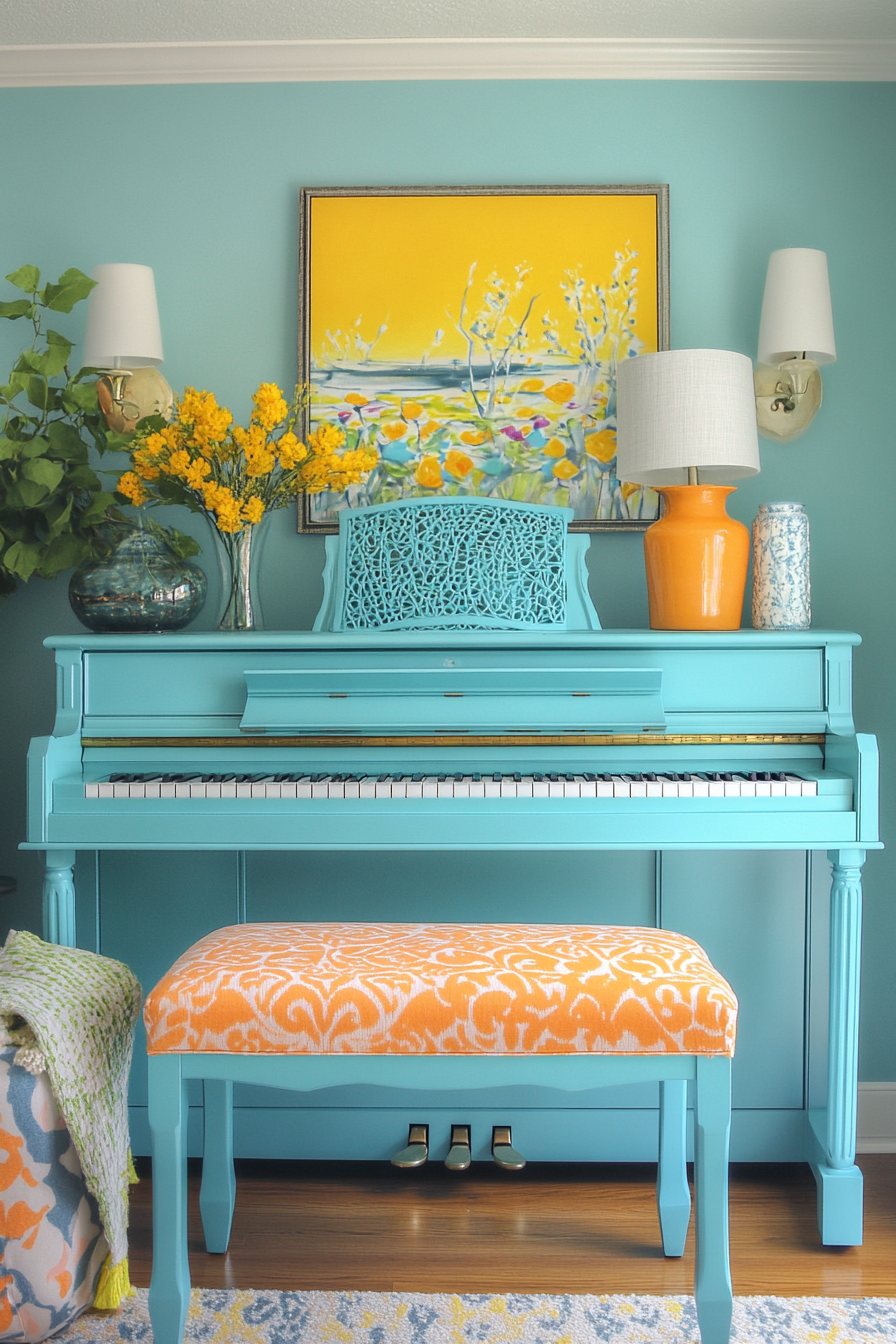 upright piano decor