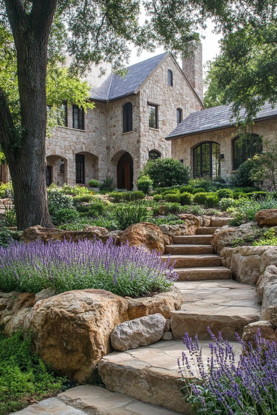 Front-yard-rock-landscaping-idea