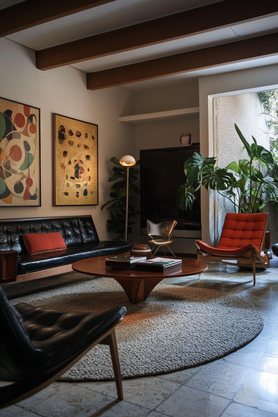 moody vintage living room