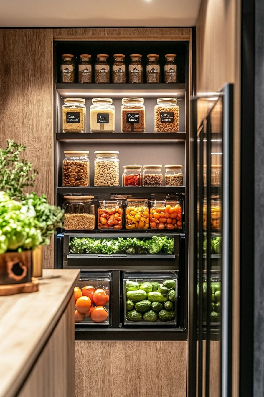 small fridge organization