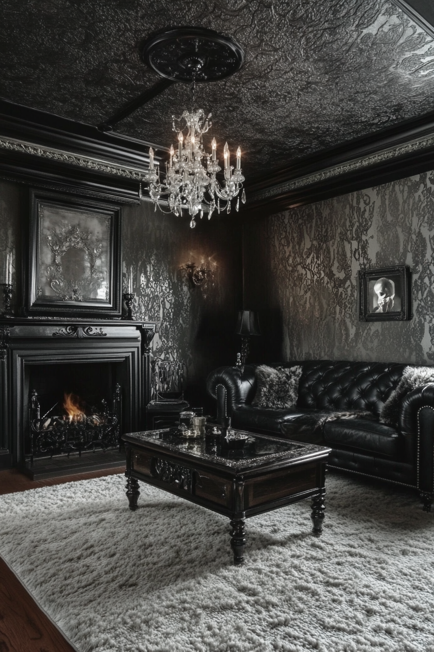 moody vintage living room