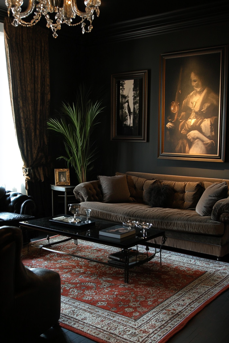 moody vintage living room