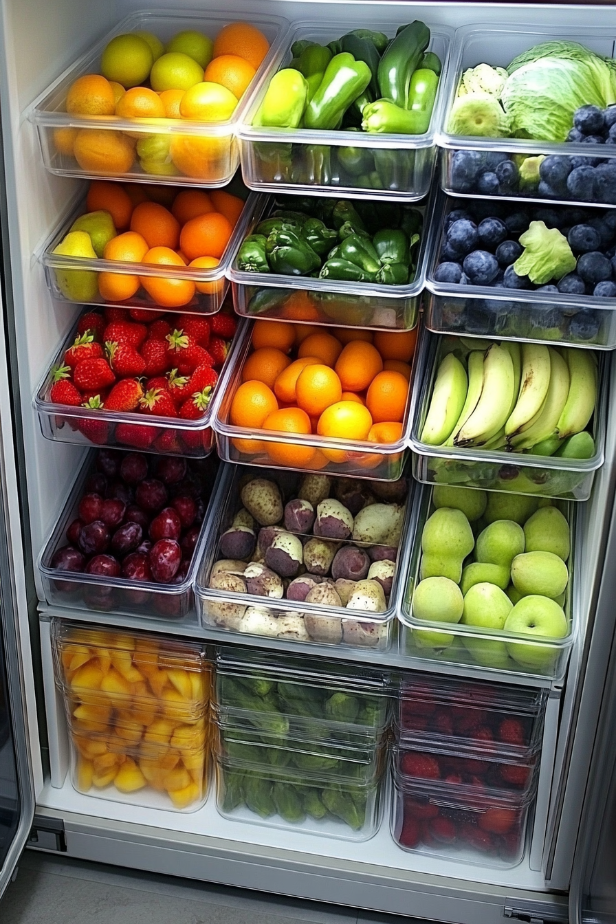 small fridge organization