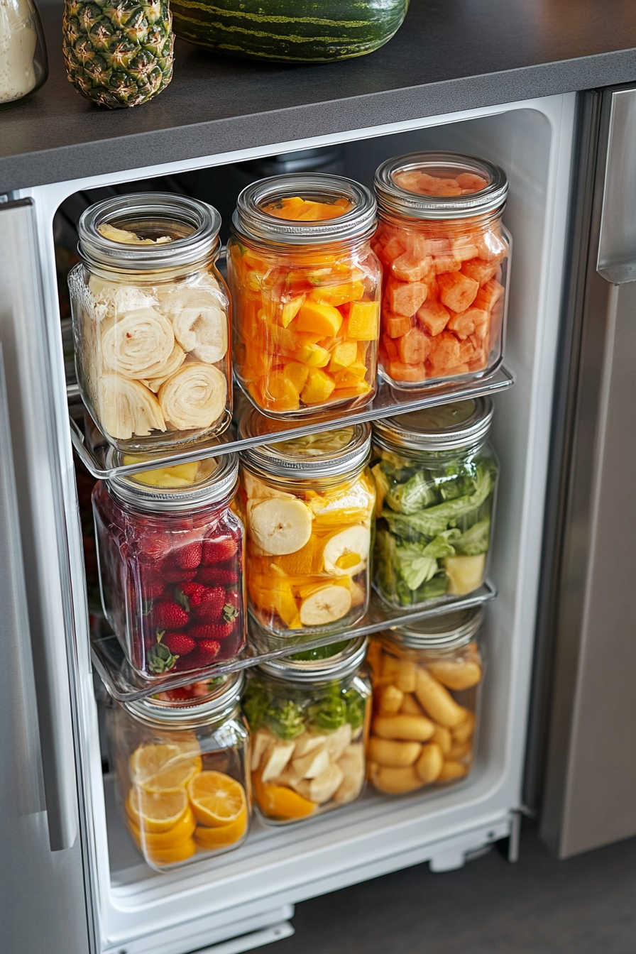 small fridge organization