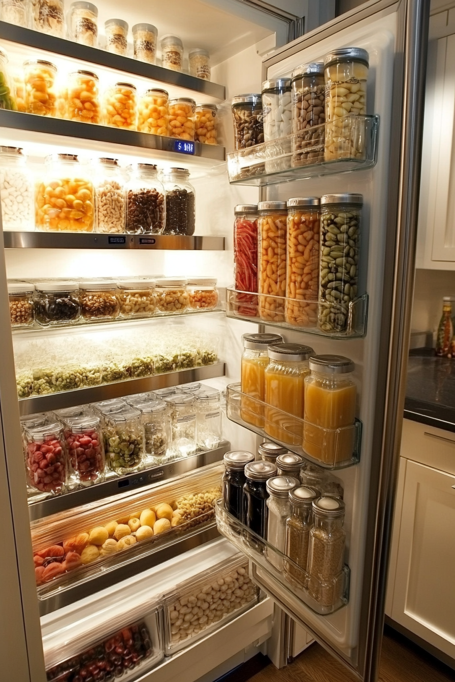 small fridge organization