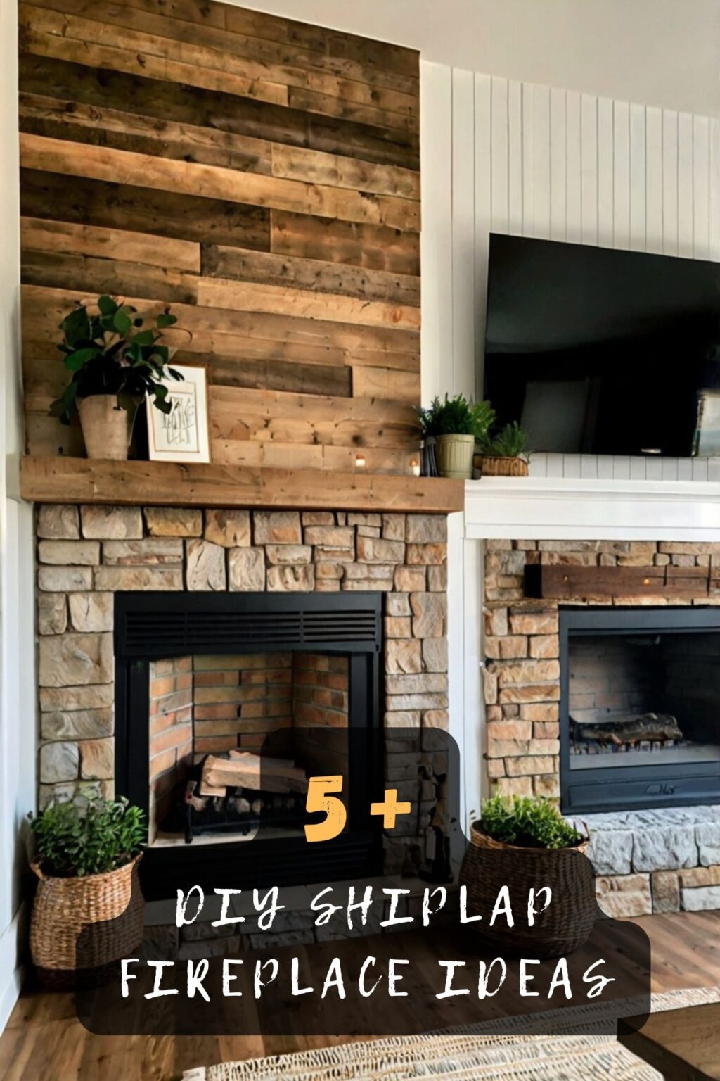 12+ DIY Shiplap Fireplace Ideas to Transform Your Living Space ...