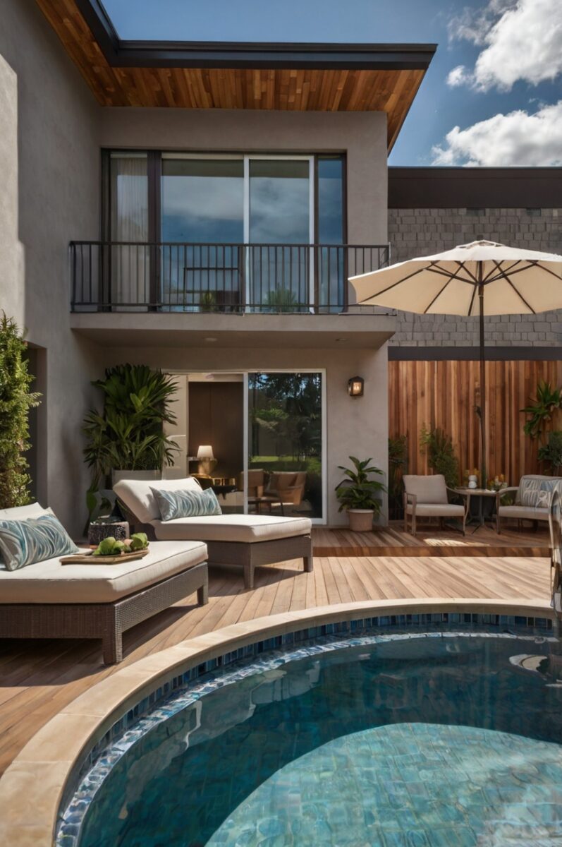 Indoor-Outdoor Connection for a semi inground pool