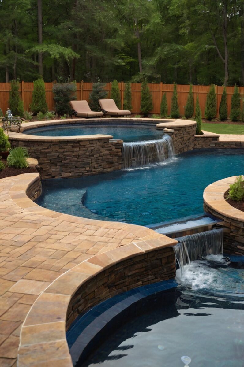 Multi-Level Pool Designs for semi inground pool