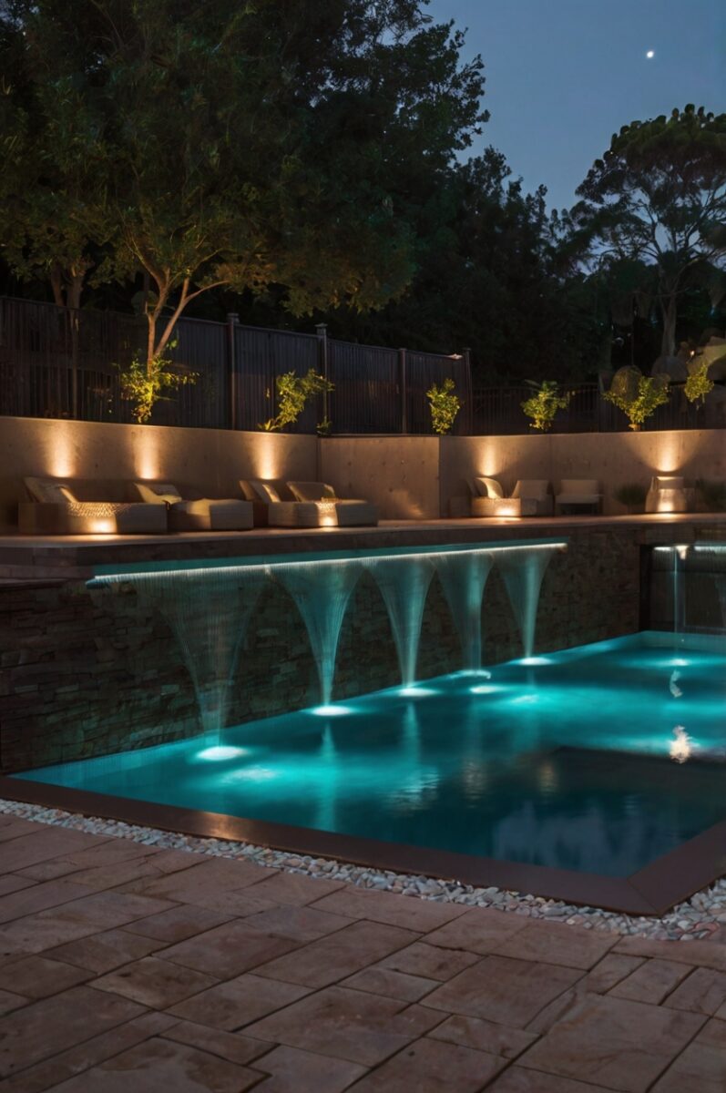 Smart Lighting Systems on semi inground pool