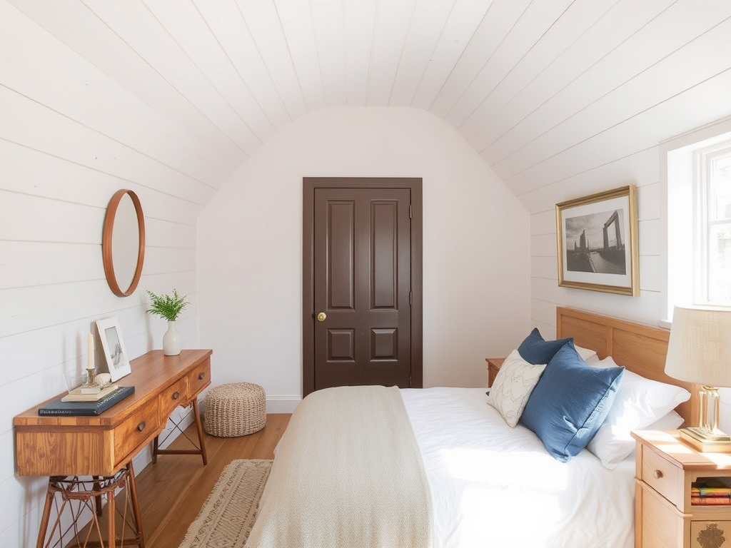Narrow shiplap boards for a bedroom
