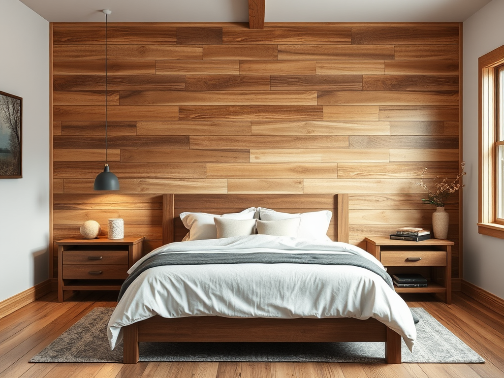 Rustic reclaimed wood shiplap for bedroom