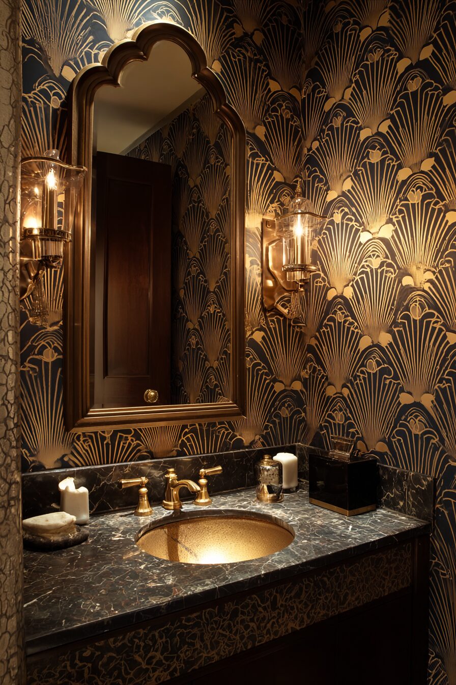 Vintage Hollywood Glam Powder Room Ideas — DreamyHomeStyle