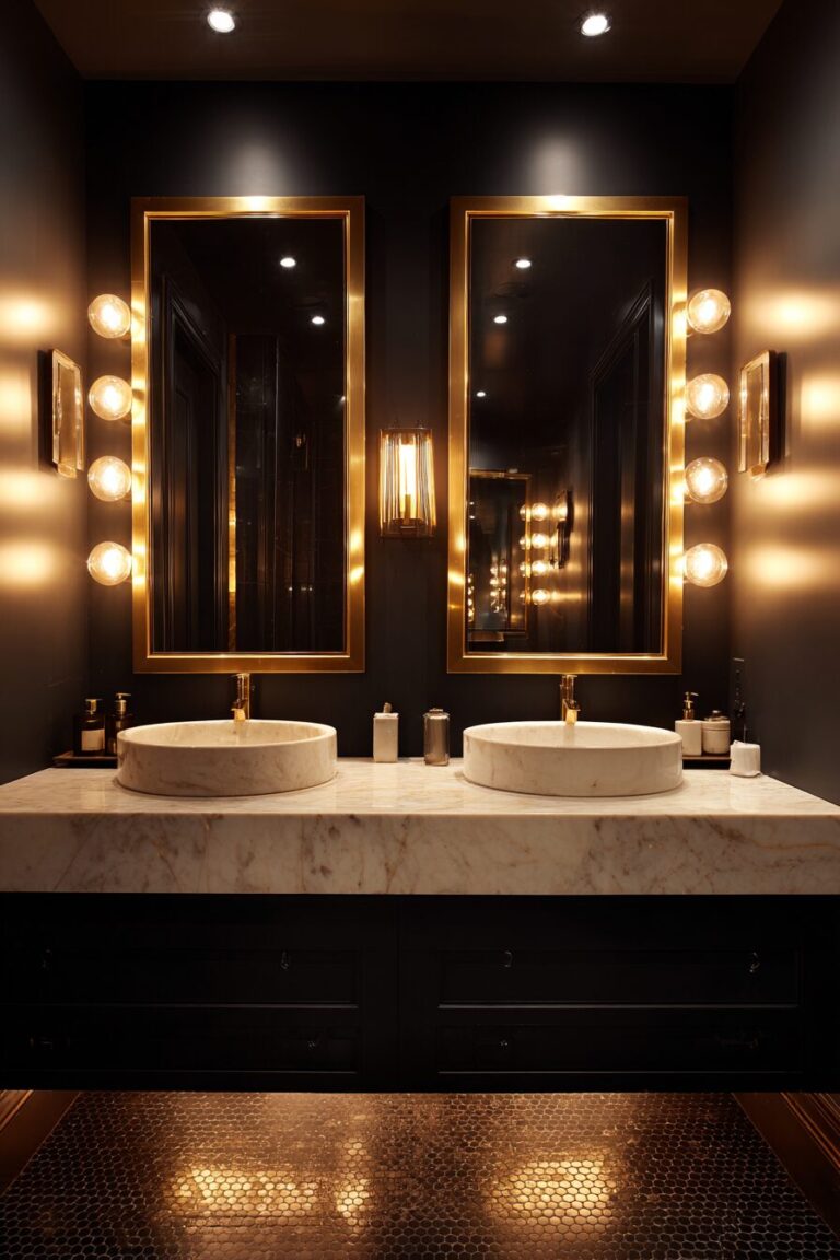 Vintage Hollywood Glam Powder Room Ideas