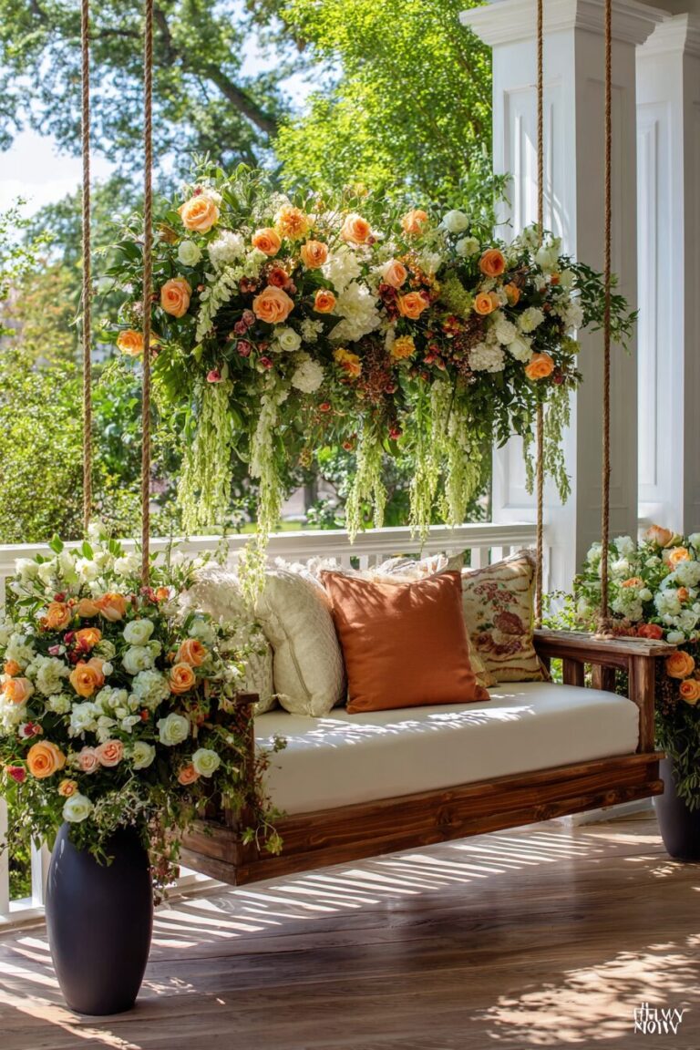 Chic Farmhouse Porch Swing Decorating Ideas