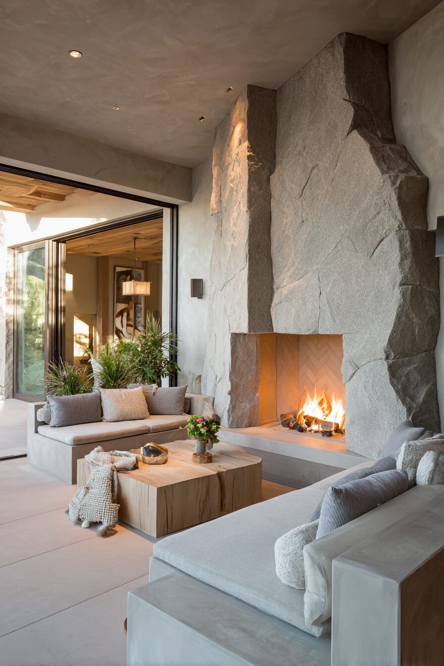Creative Natural Stone Fireplace Ideas — DreamyHomeStyle