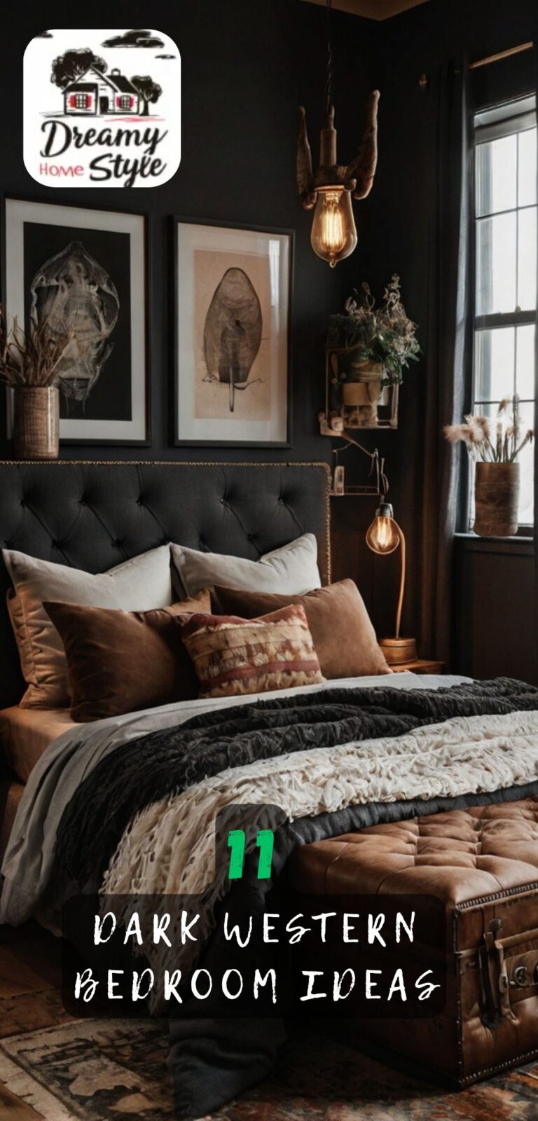 Everyone Is Obsessed With This Dark Western Bedroom Trend