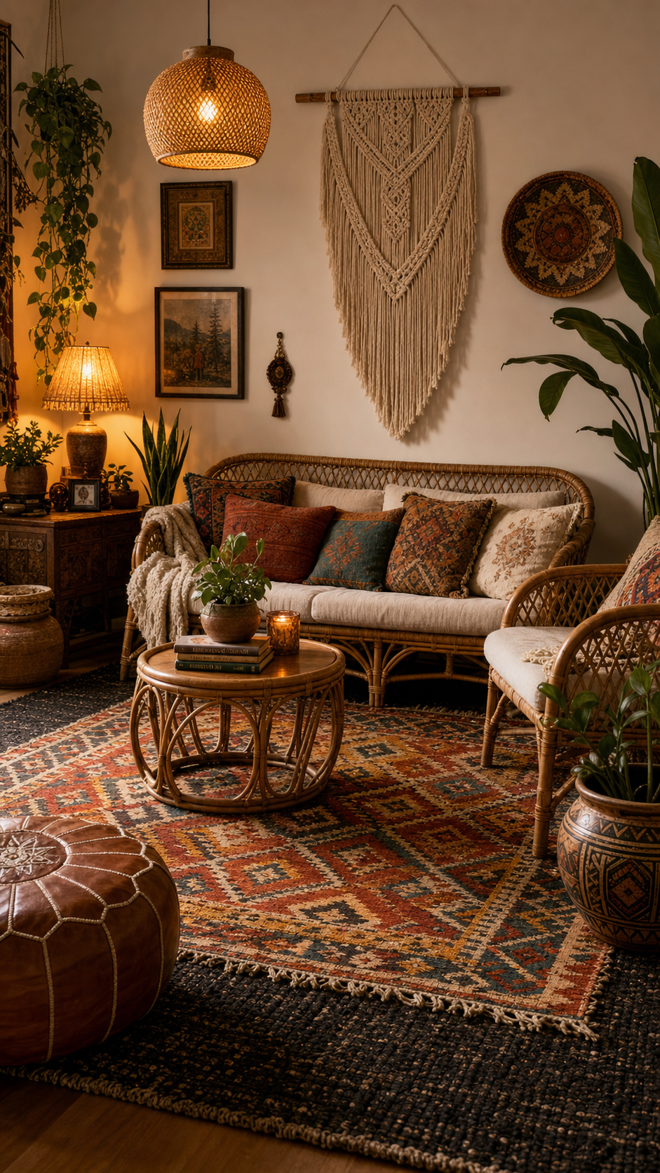 Real Room Example: The Boho-Layered Living Room