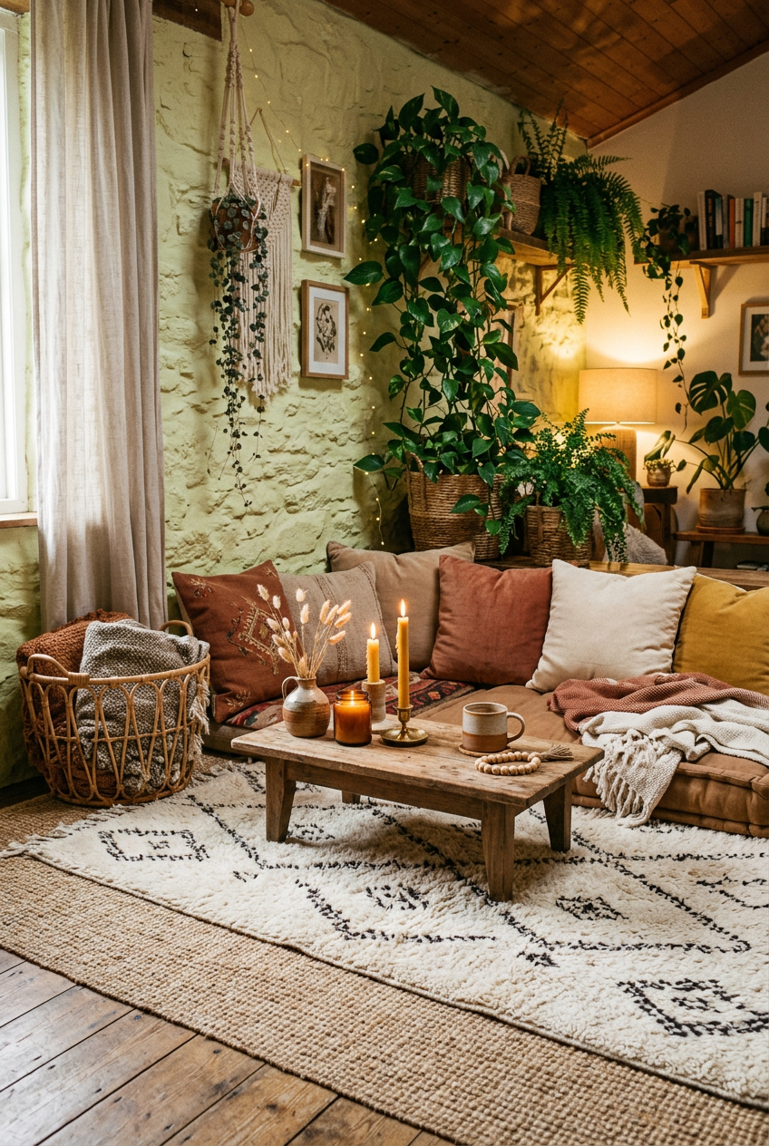 Real Room Example: The Boho-Layered Living Room