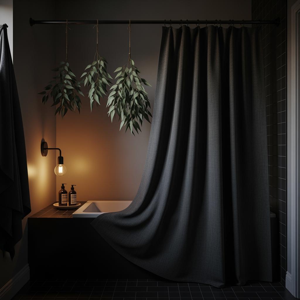 Add a Dark, Moody Shower Curtain or Screen