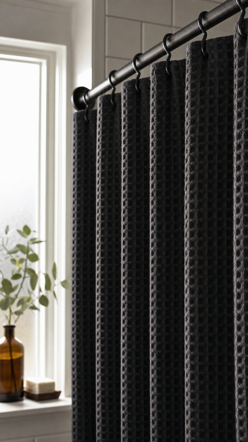 Add a Dark, Moody Shower Curtain or Screen