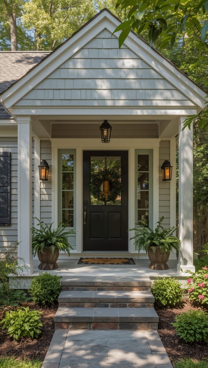 Charming cottage-style home entrance with <a href=