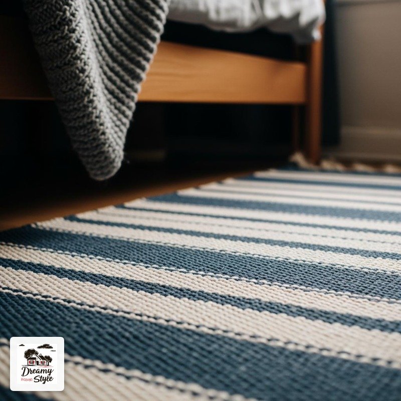 Add a Blue Accent Rug to Cover That Sad Linoleum