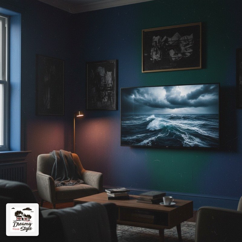 Dark and Moody Rooms Where TV Decals Become the Whole Point
