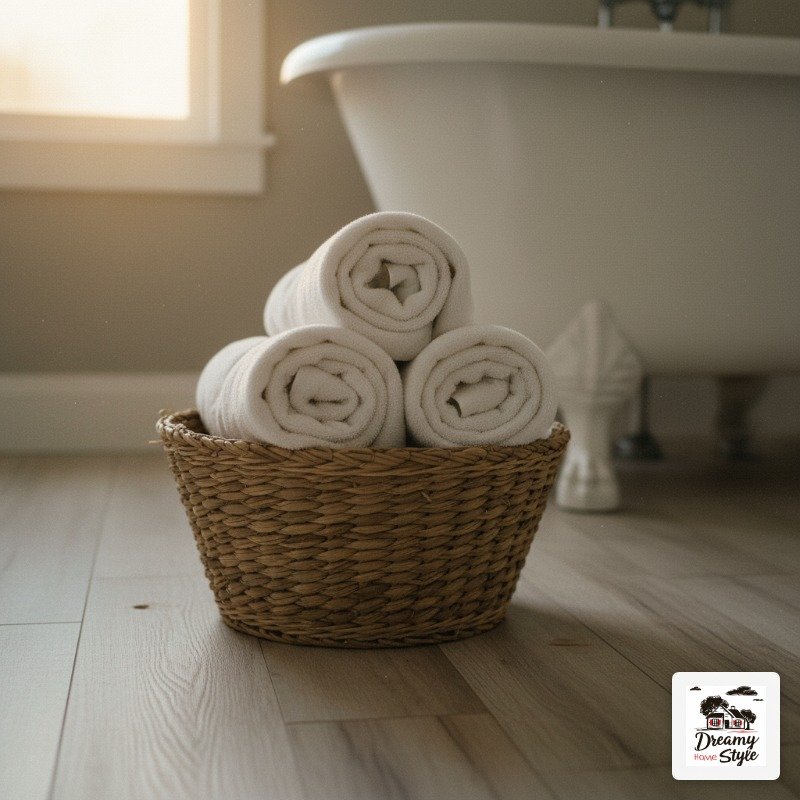 Rolled Towels Are Doing a Lot of Heavy Lifting Here