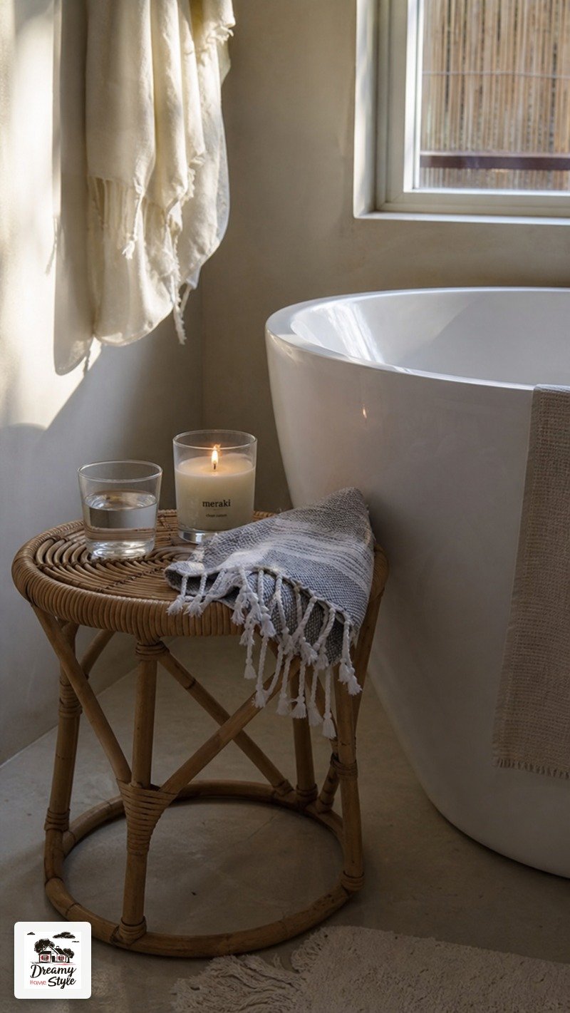 A Small Stool or Side Table Next to the Tub Is Underrated