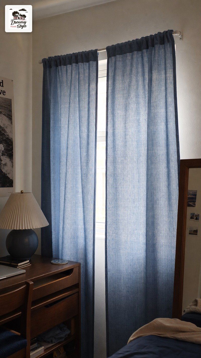 Get Blue Curtains to Replace Those Sad Dorm Blinds