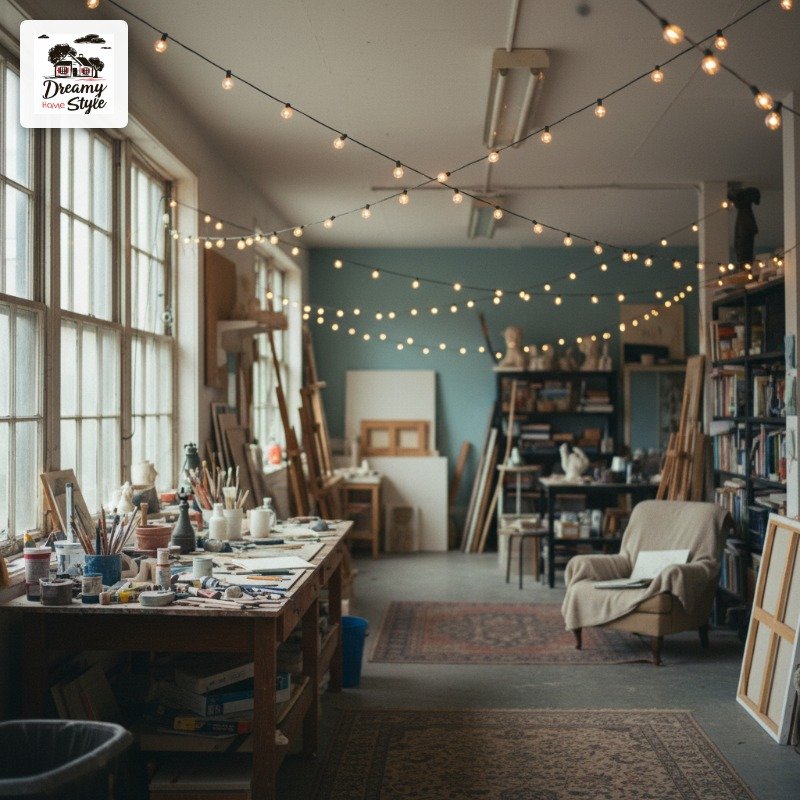 Hang String Lights Instead of Using That Overhead Fluorescent