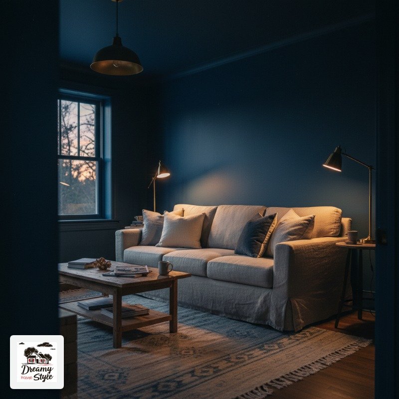 Midnight Navy From Floor to Ceiling (Yes, Even the Trim)