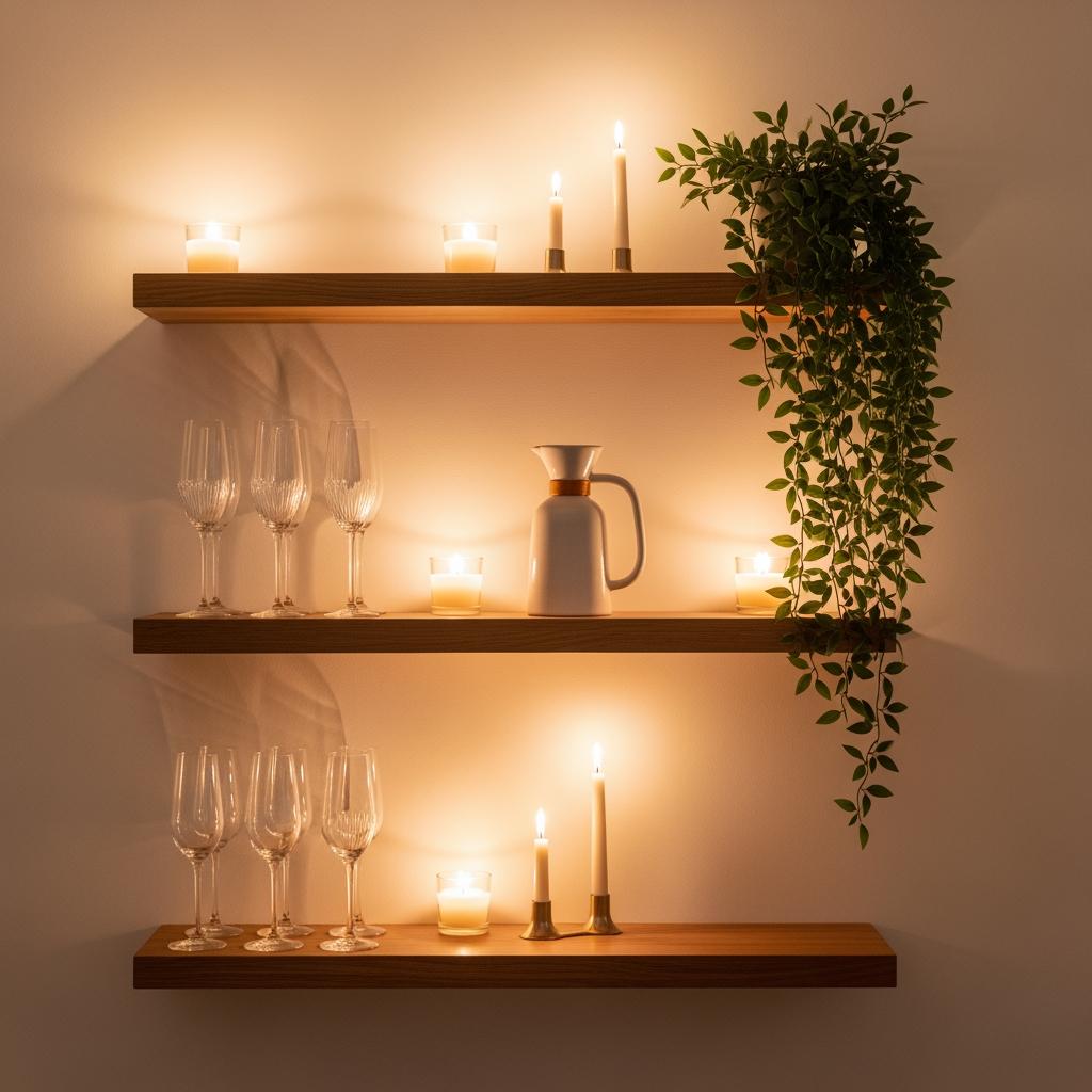 A Floating Shelf Bar Cart Moment Saves So Much Floor Space