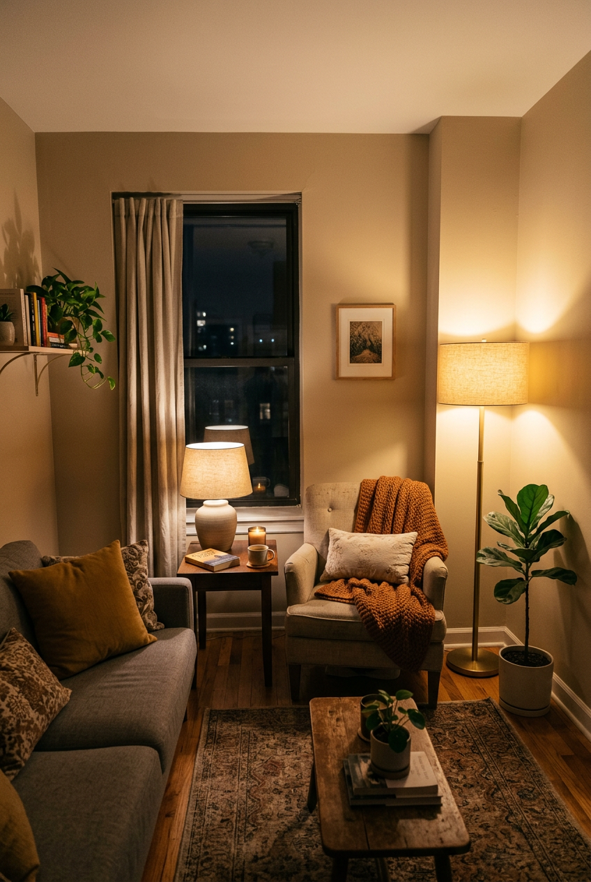 Layer Your Lighting for Warmth and Depth
