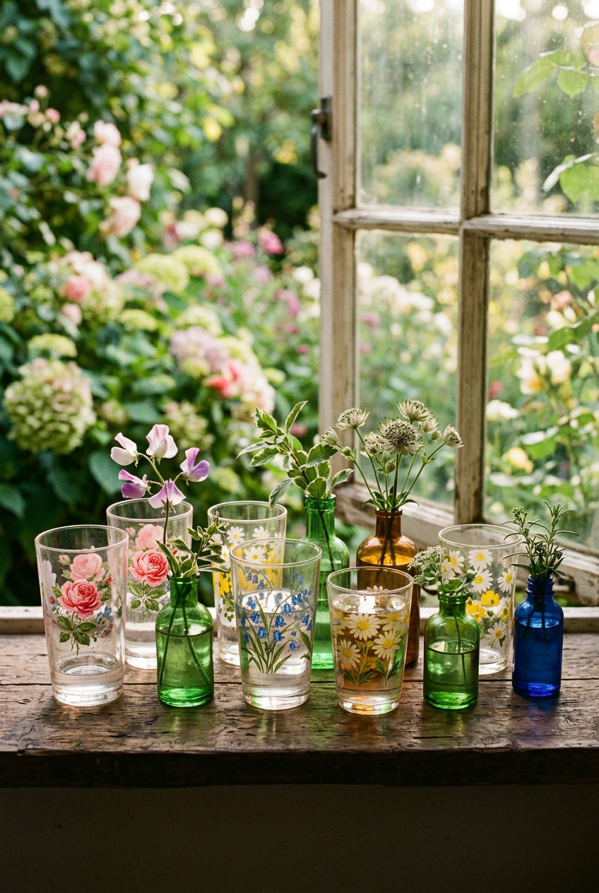 The Magic of Mismatched Vintage Glassware on a Budget