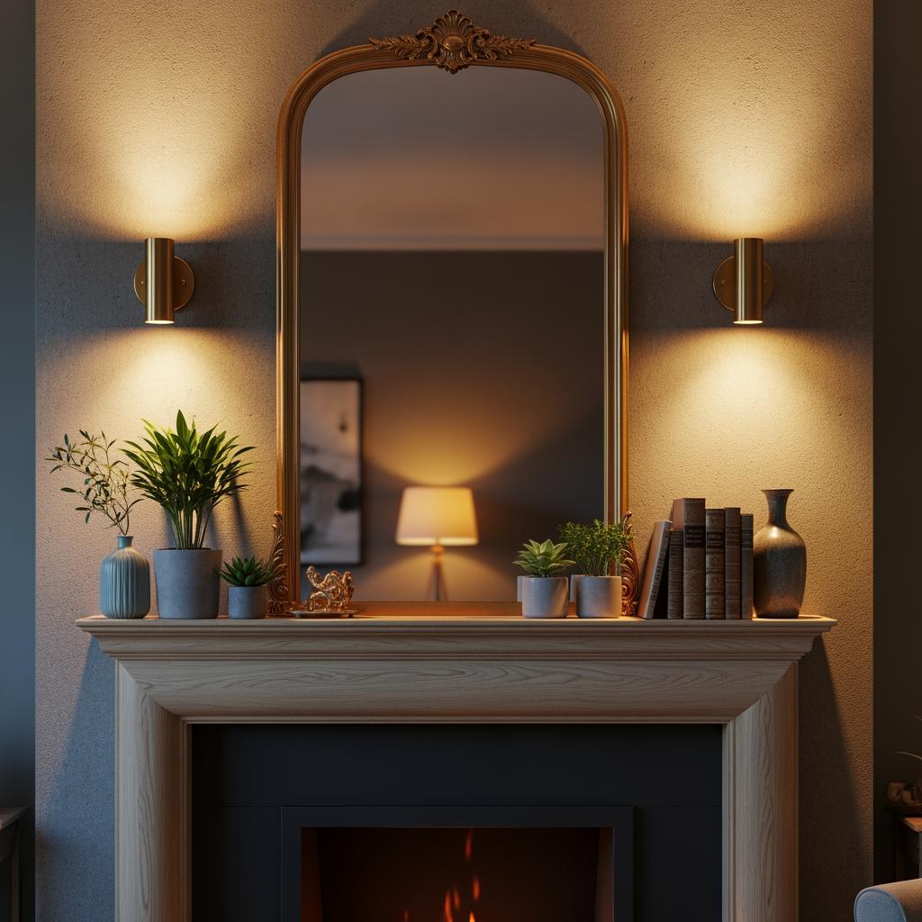 Adding Flanking Sconces to Frame the Fireplace Like a Real Feature