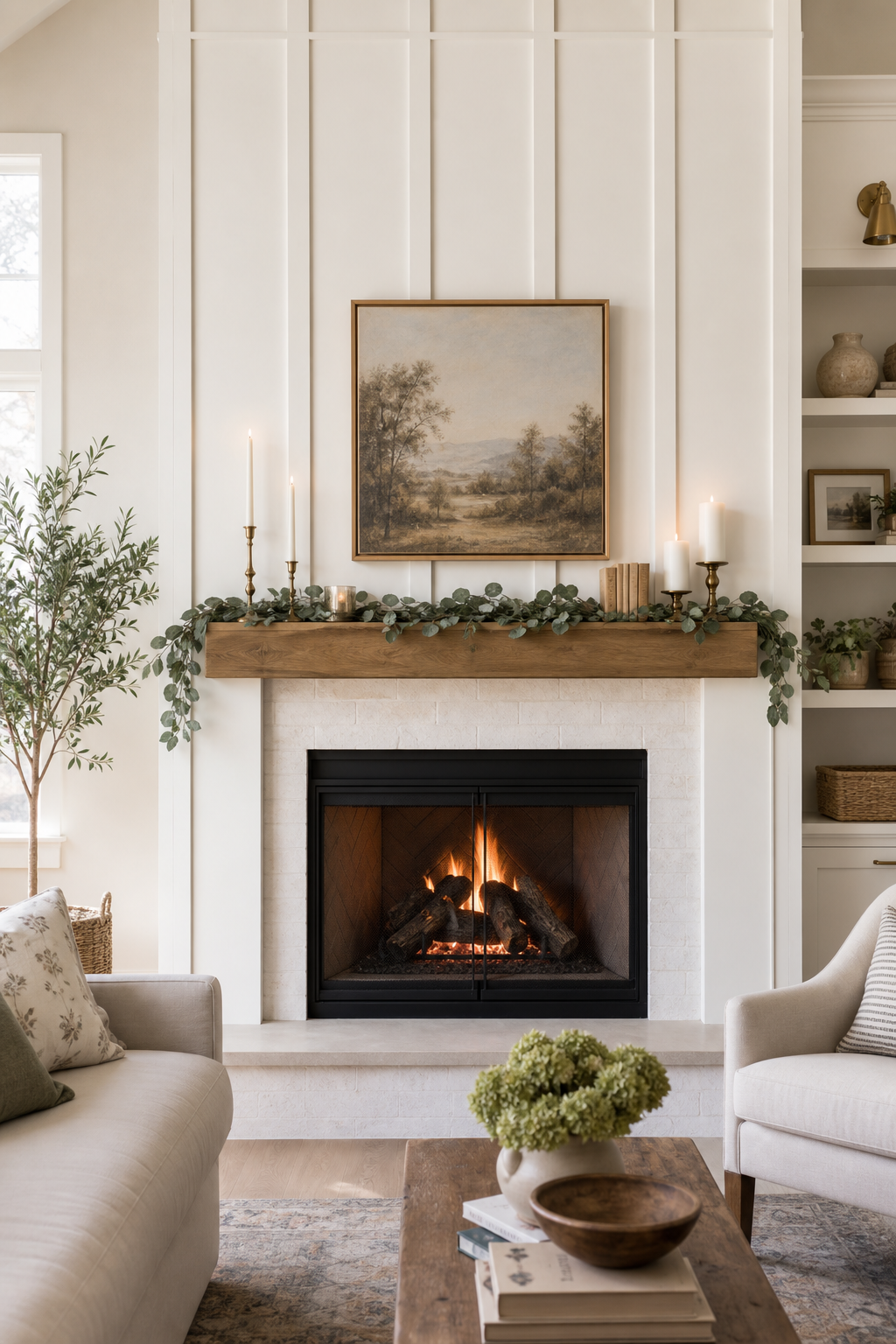 Building Out the Mantel Wall With Shiplap or Board-and-Batten (No Demo Required)