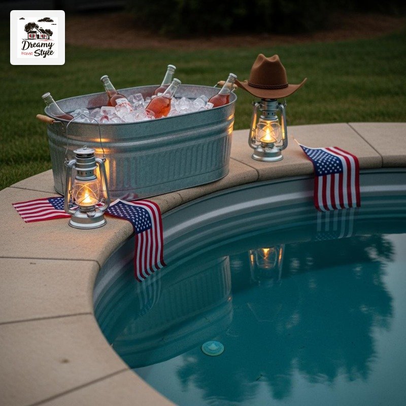 July 4th Decorating Around the Pool