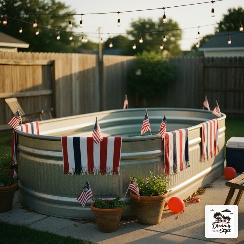 July 4th Decorating Around the Pool