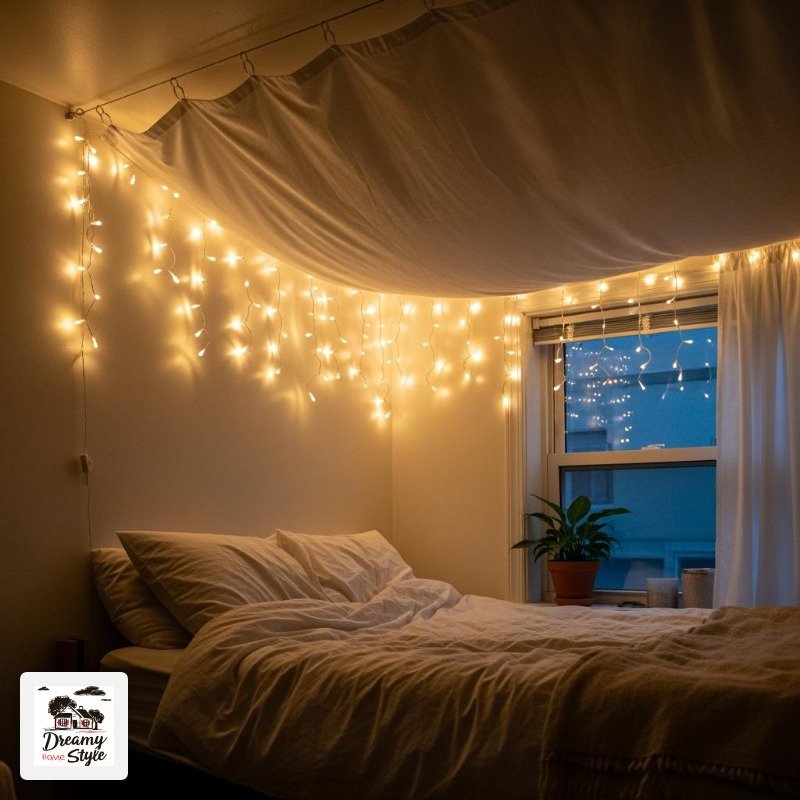 Curtain Lights as Ambient Overhead Lighting