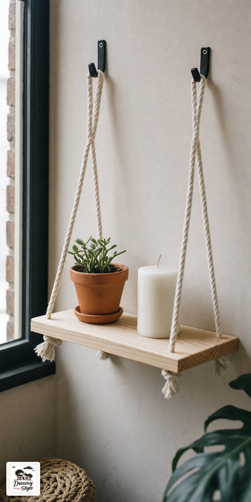 Rope or Macramé Shelf Brackets You Make Yourself