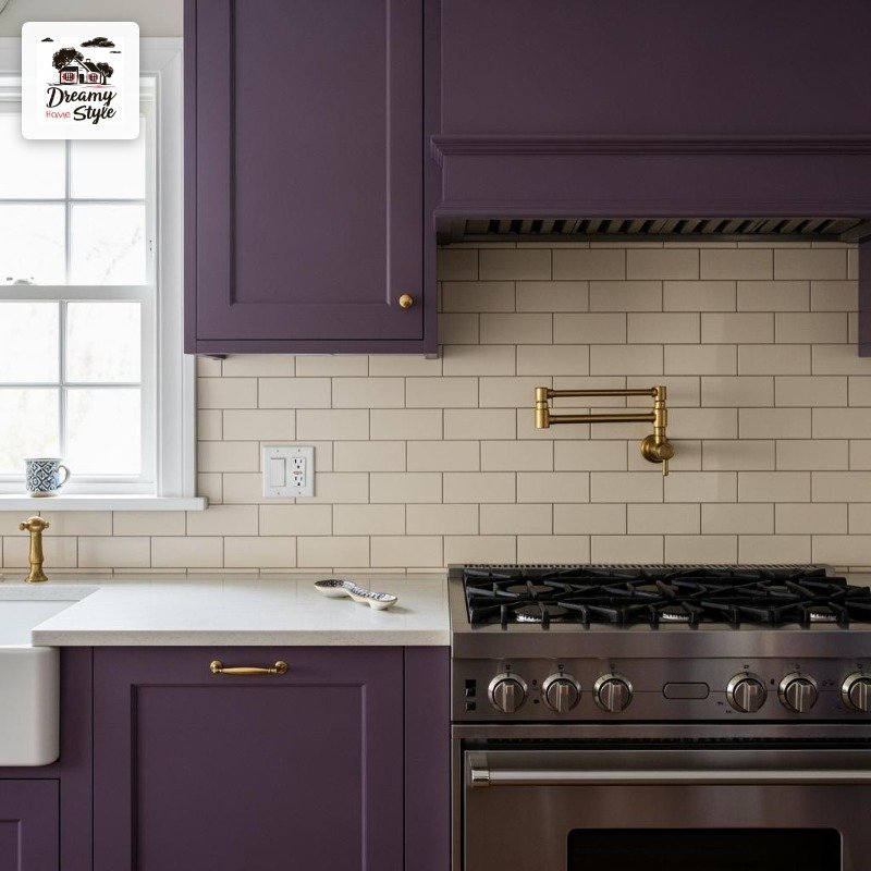 Backsplash Ideas That Don't Fight the Aubergine