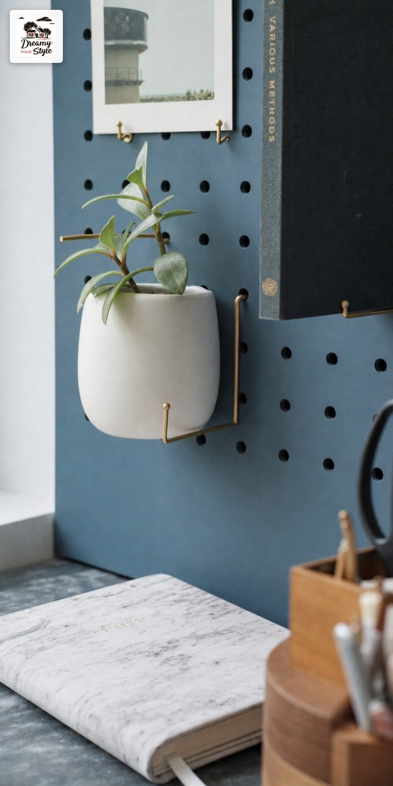 Hang a Pegboard Painted Blue for Organization That's Actually Cute