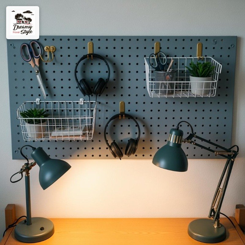 Hang a Pegboard Painted Blue for Organization That's Actually Cute