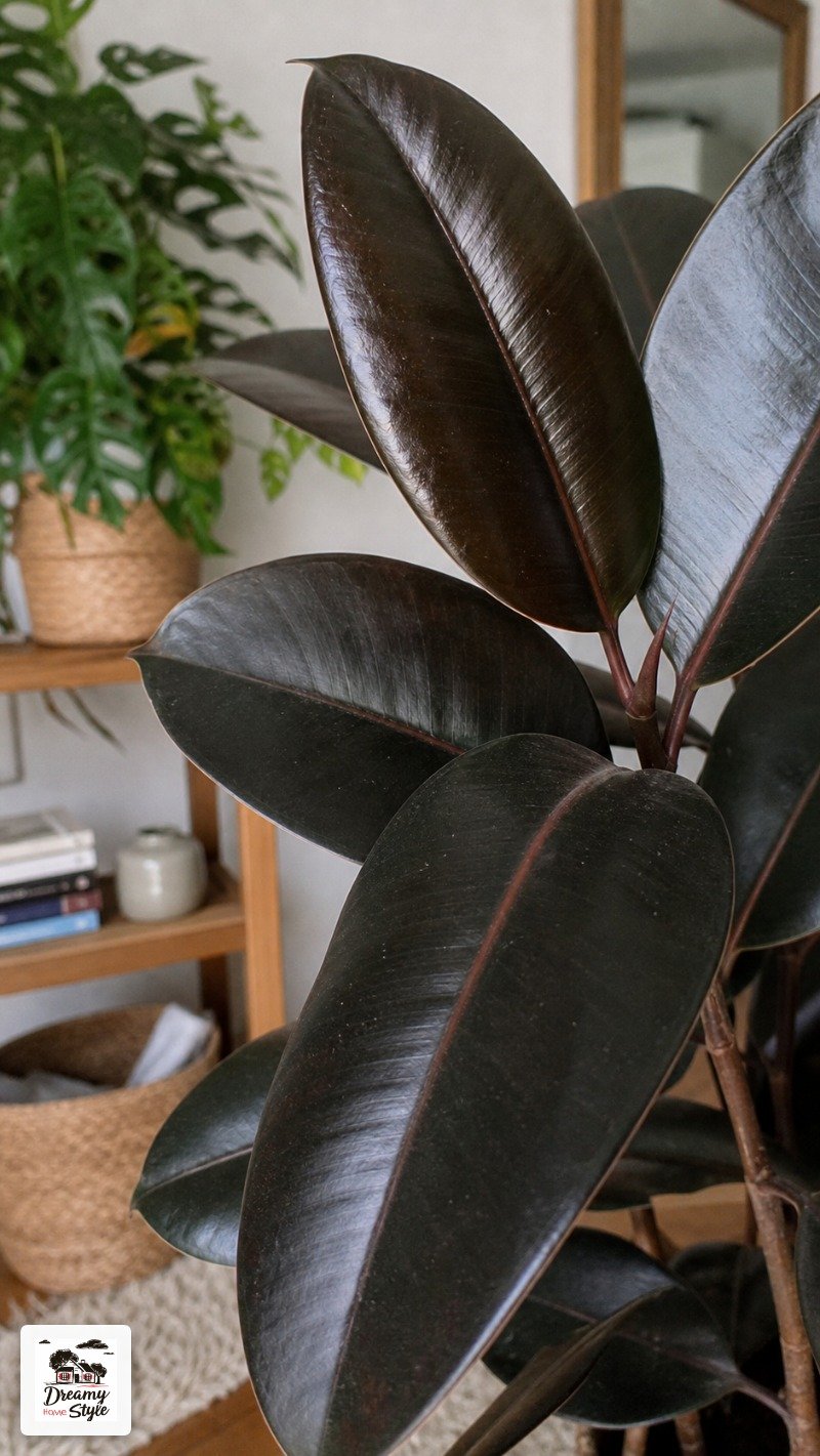 Rubber Plant: That Deep Burgundy Is Doing a Lot of Work