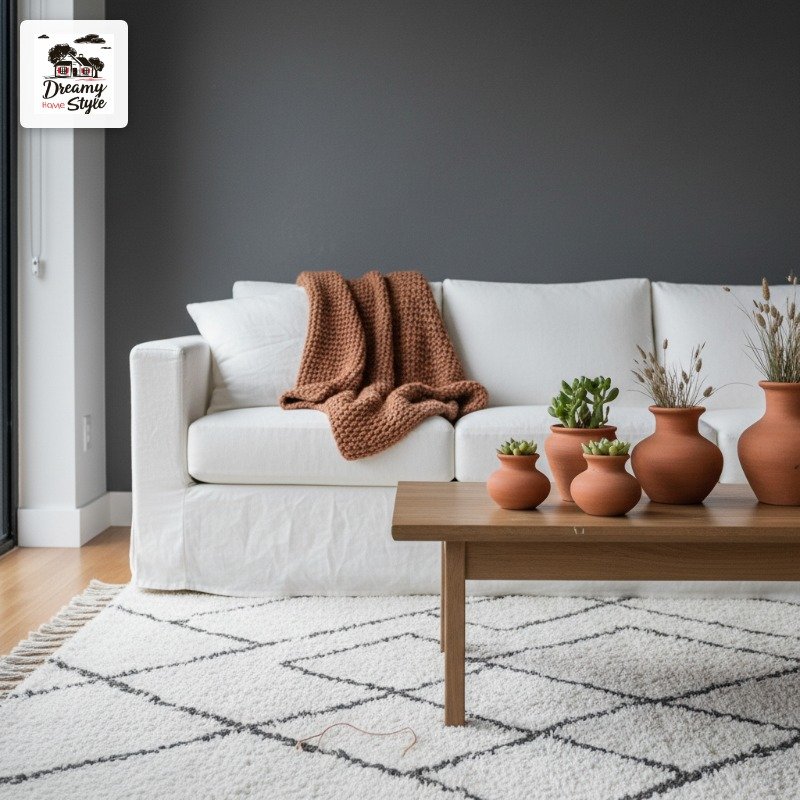 Charcoal + White + Unexpected Terracotta