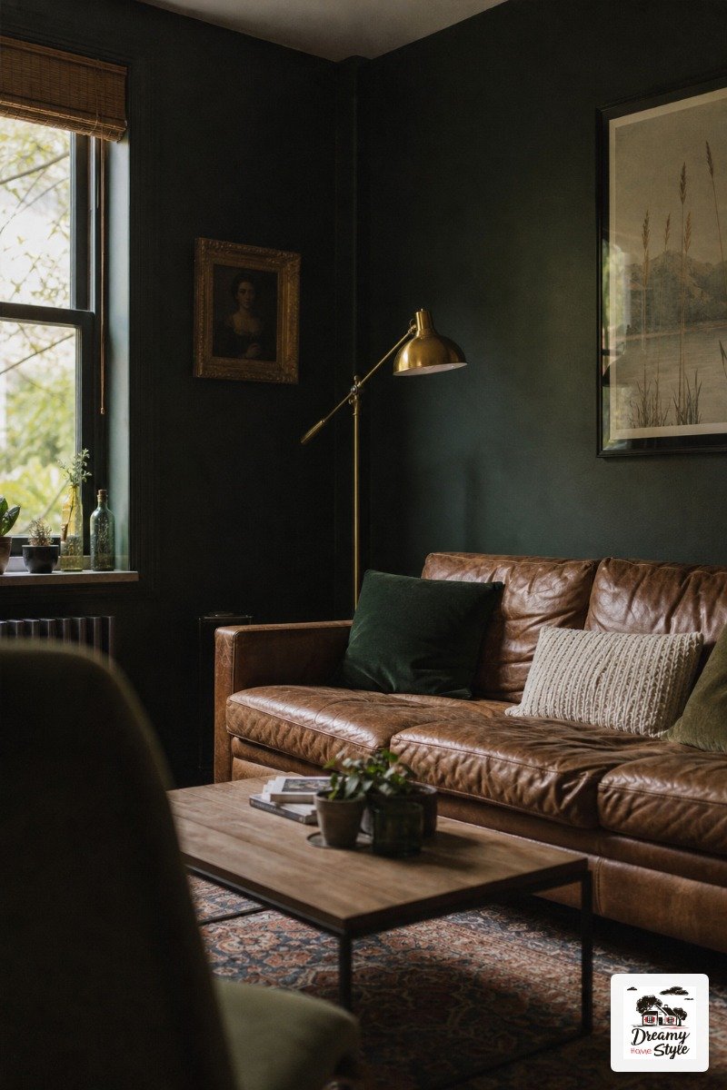 Deep Forest Green + Cognac Leather + Aged Brass