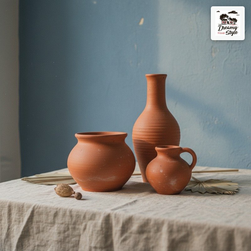 Dusty Blue + Warm Terracotta + Natural Linen