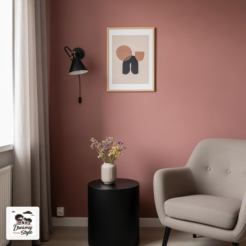 Dusty Rose + Warm Gray + Matte Black Accents